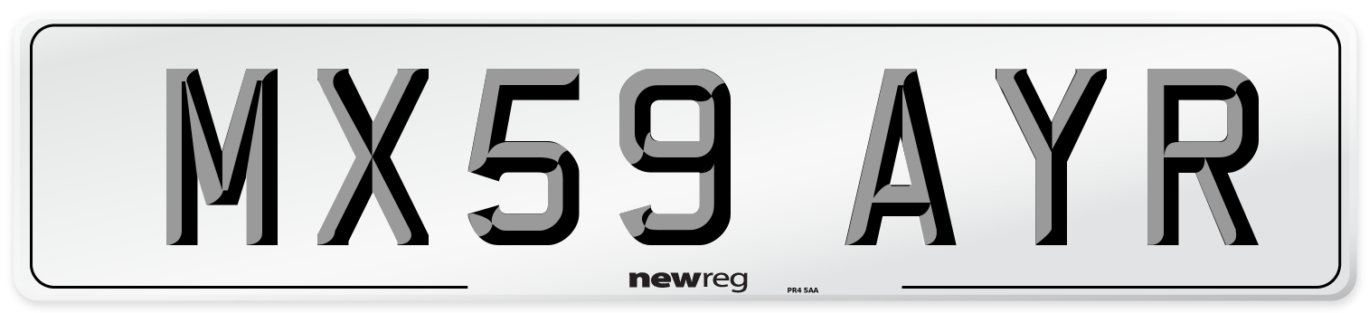 MX59 AYR Number Plate from New Reg